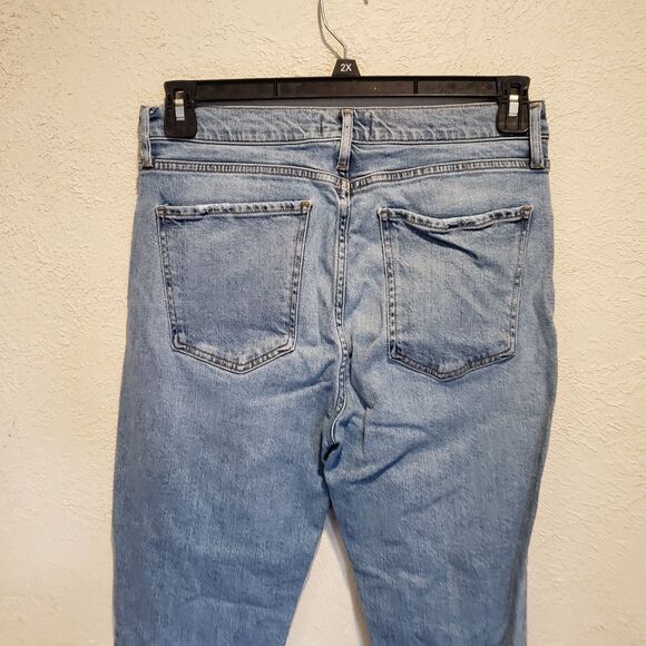 AGOLDE Jeans Womens size 30 Straight Leg Button Fly Raw Hem Premium Denim - Picture 7 of 9